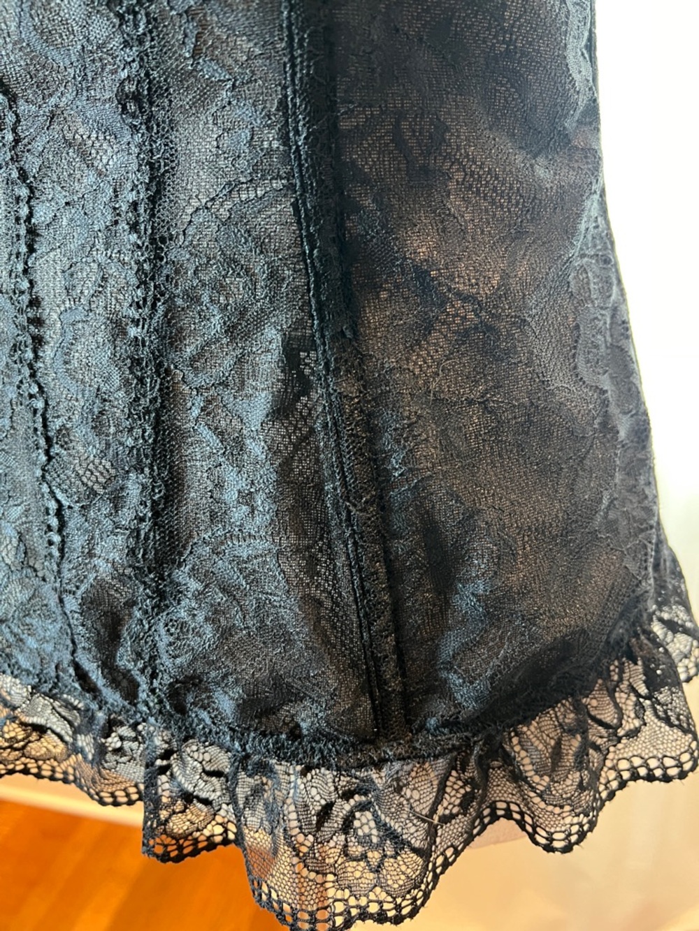 Frederick's of Hollywood Black Lace Bustier Chemise - Picture 7 of 8